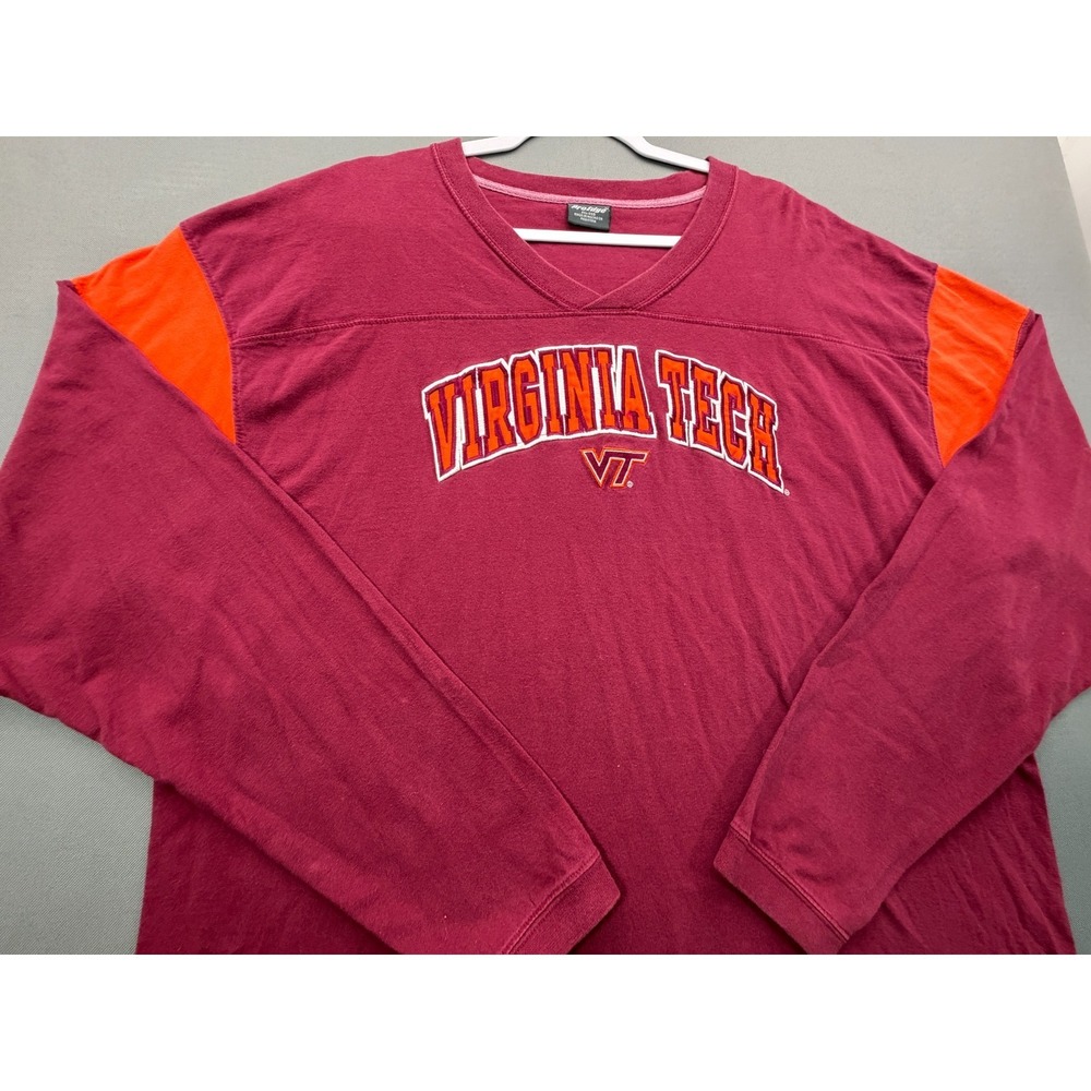 Vintage Virginia Tech Hokies Football Jersey Shirt ProEdge Long Sleeve Men's 2XL